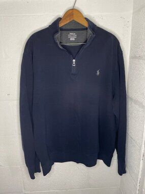 Navy Blue Ralph Lauren Quarter Zip Pullover